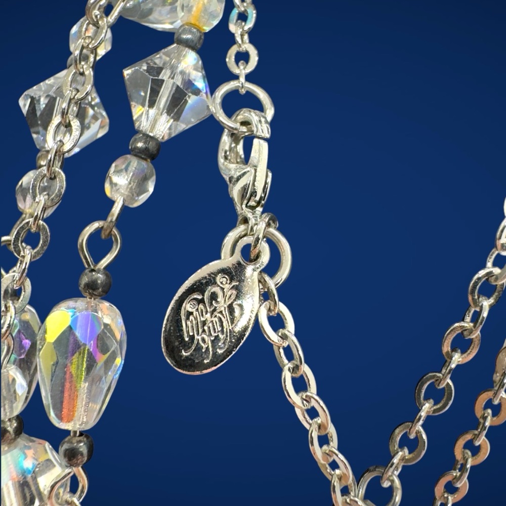 Kirks Folly Clear Aurora Borealis Multi-shaped Crystal Necklace - Picture 8 of 8
